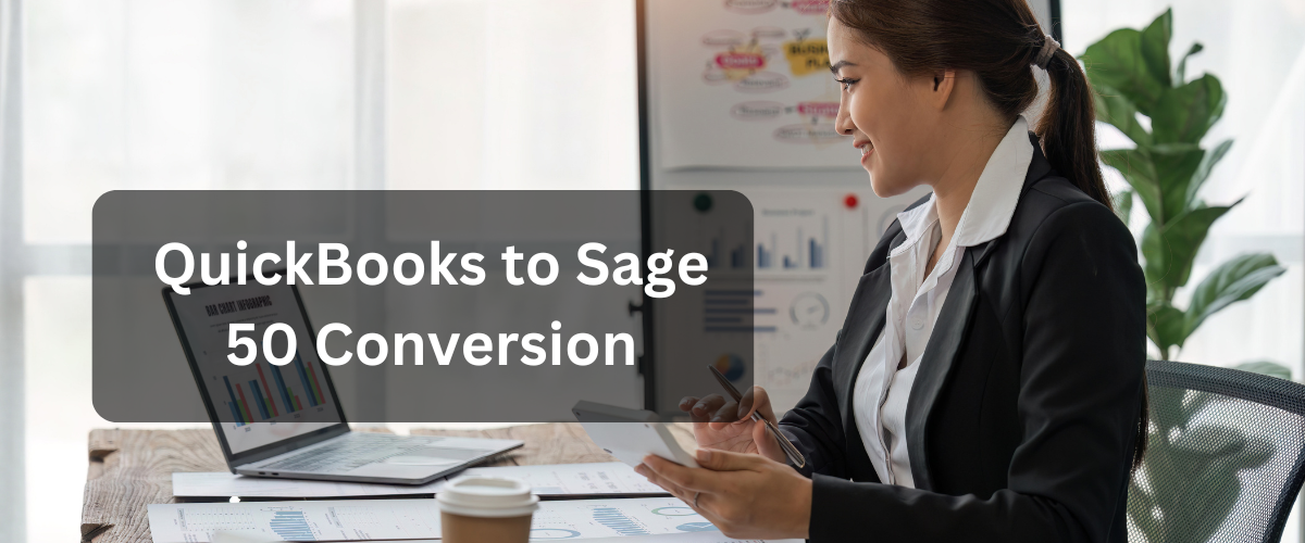 A girl is helping user in QuickBooks to Sage 50 Conversion