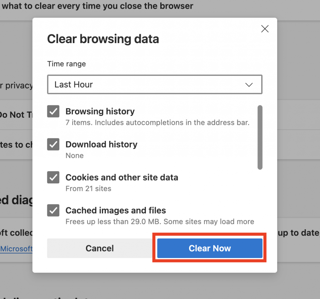 Clearing History and Cache